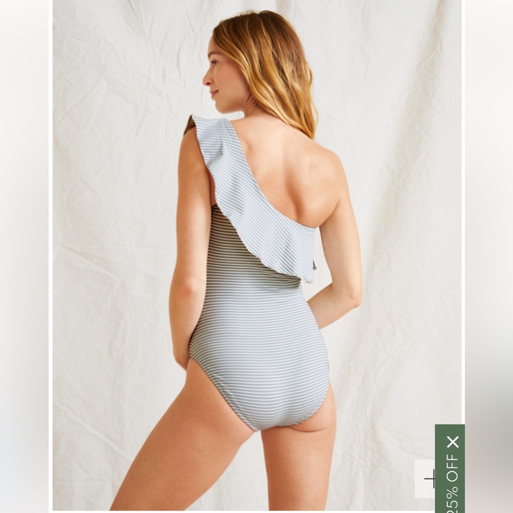 NEW Garnet Hill Soleil Asymmetrical Swimsuit - Picture 2 of 2
